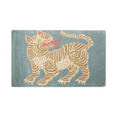 4 x 5  Aqua Beige Tan Color Hand Tufted All-Over 100% Wool Novelty/ Animal Oriental Rug
